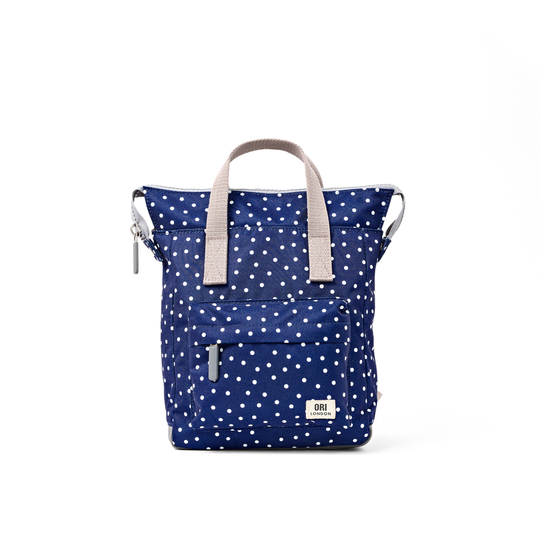 Bantry Backpack in Navy Polka Dot