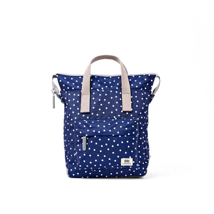 Bantry Backpack in Navy Polka Dot