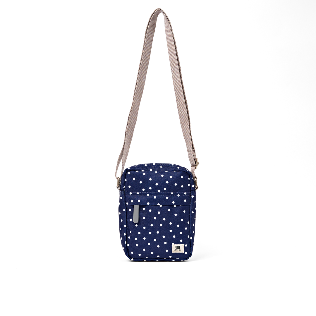 Bond Pocket Crossbody Bag in Navy Polka Dot