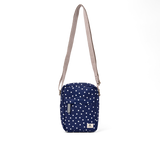 Bond Pocket Crossbody Bag in Navy Polka Dot