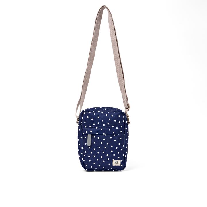 Bond Pocket Crossbody Bag in Navy Polka Dot