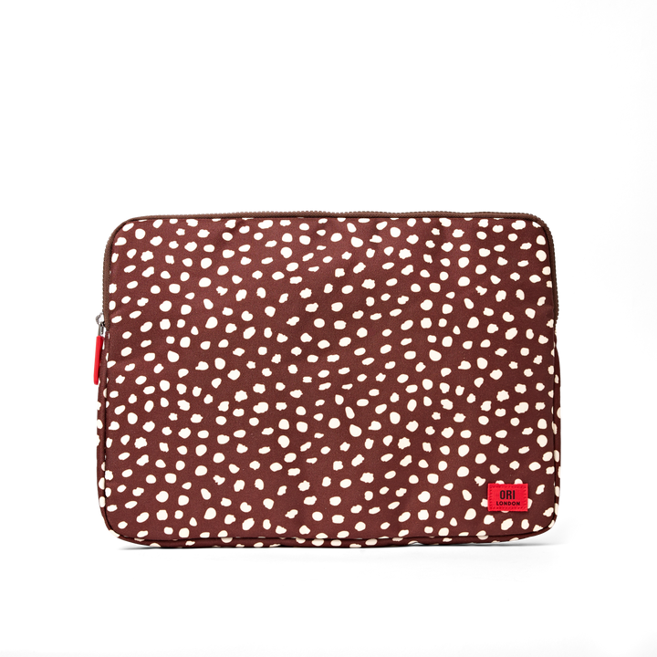 Brick Lane Laptop Sleeve in Brown Dot