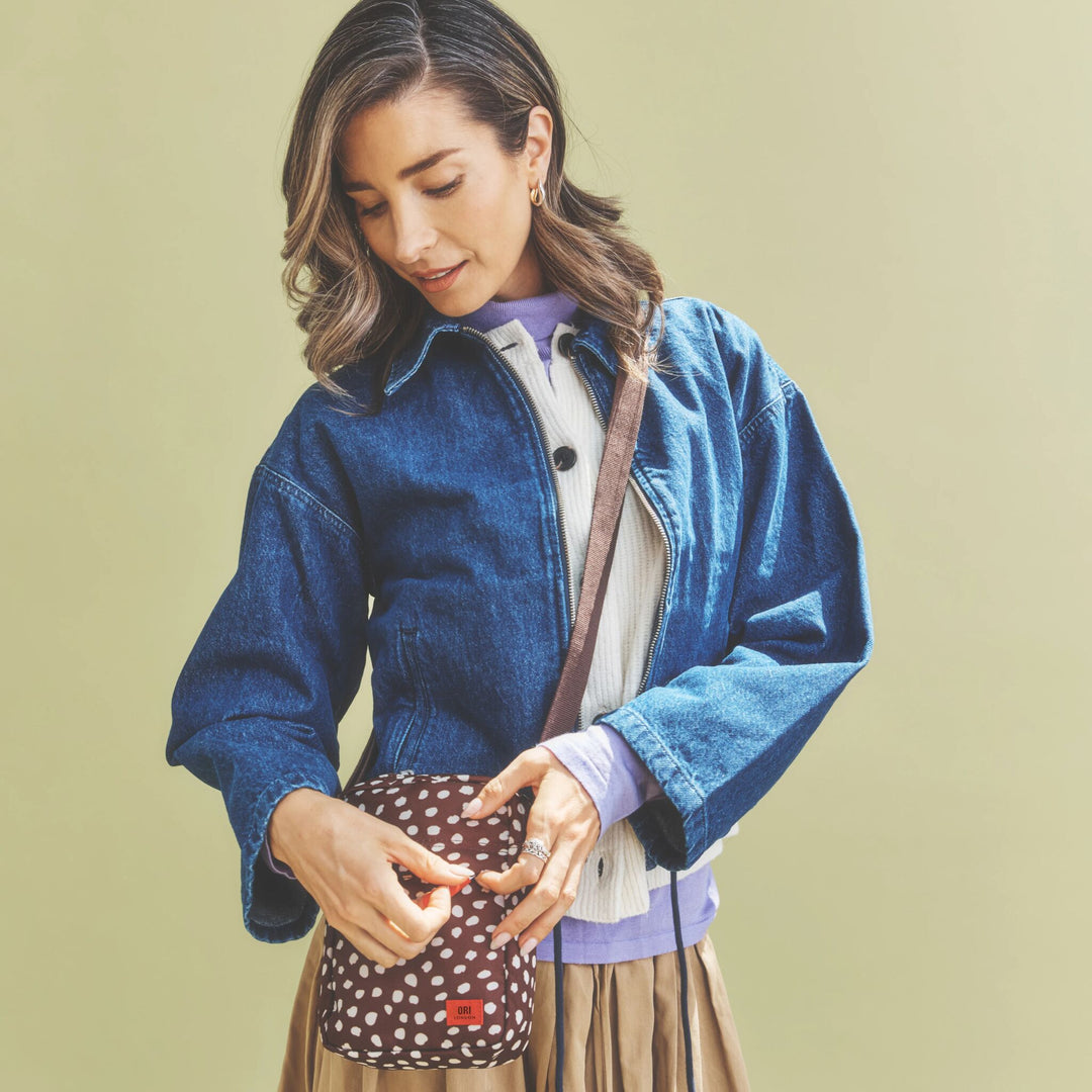 Bond Pocket Crossbody Bag in Brown Dot