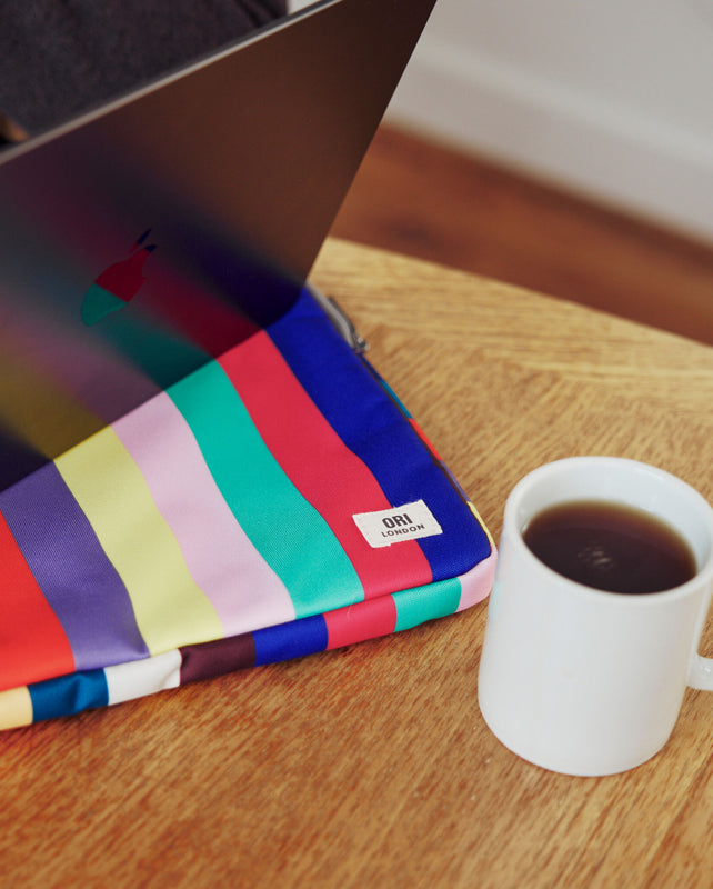 Brick Lane Laptop Sleeve in Wide Multi Stripe