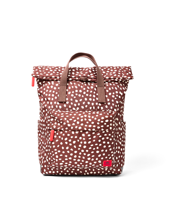 Canfield Roll Top Backpack in Brown Dot