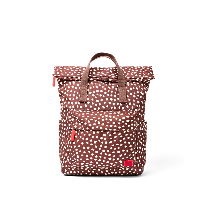 Canfield Roll Top Backpack in Brown Dot