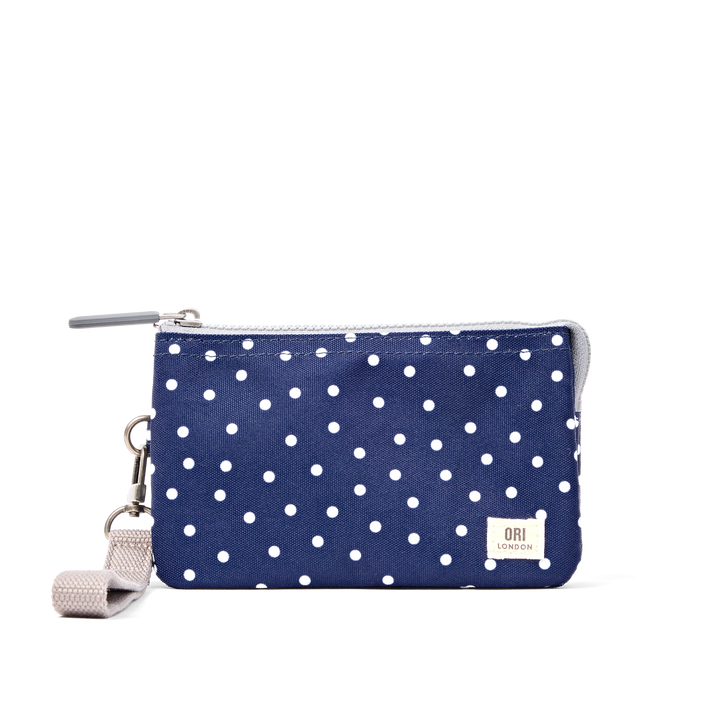 Carnaby Wallet in Navy Polka Dot