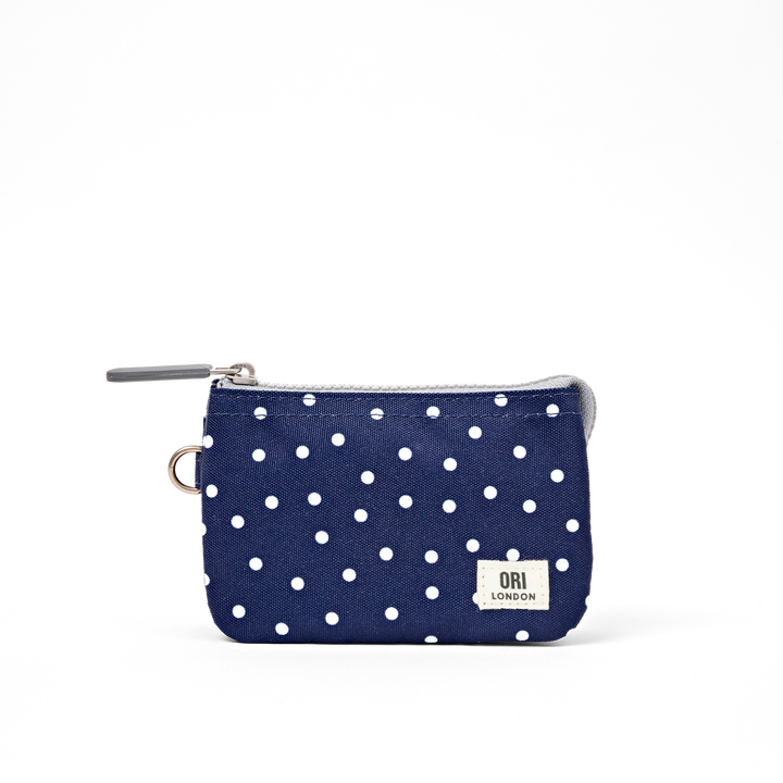 Carnaby Wallet in Navy Polka Dot