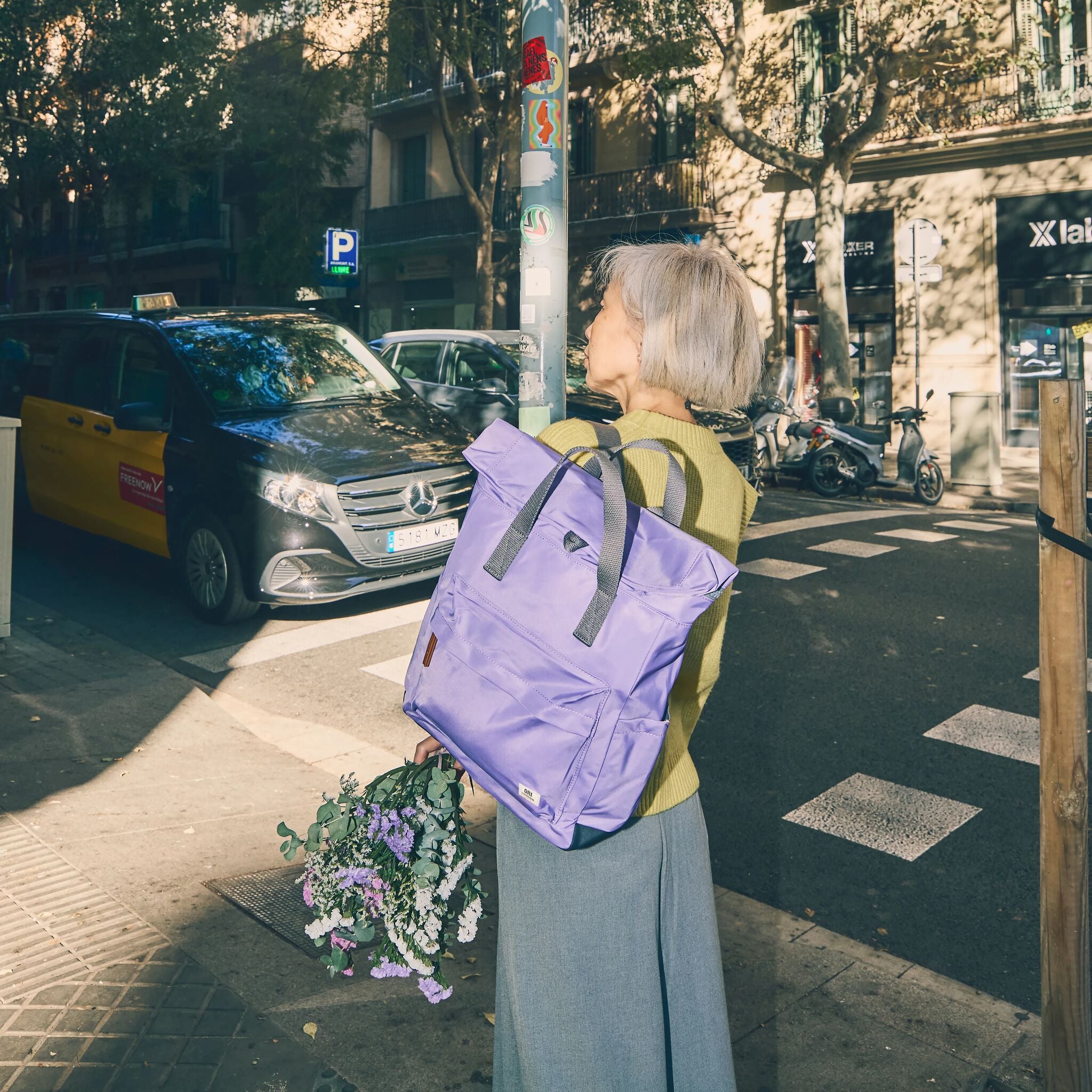 Canfield Roll Top Backpack in Thistle Bloom – ORI London