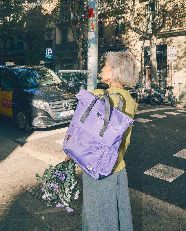 Canfield Roll Top Backpack in Thistle Bloom