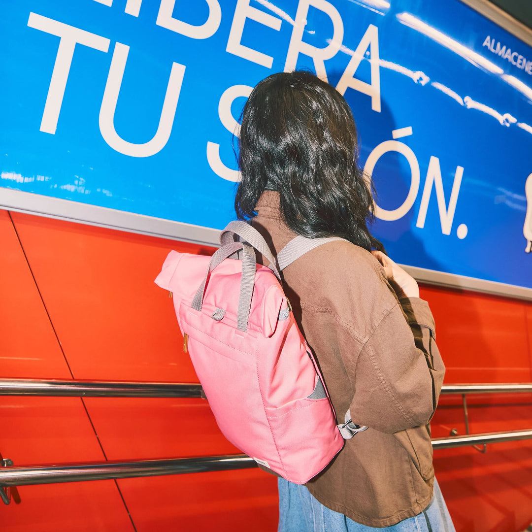 Finchley Medium Backpack in Pink Lemonade Canvas