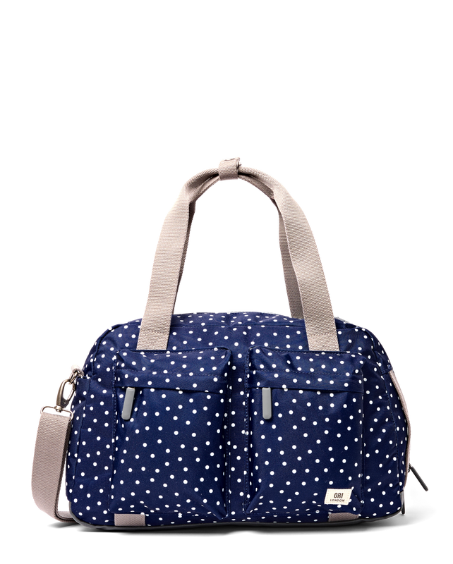 Gatwick Carry-On Duffel Bag in Navy Polka Dot