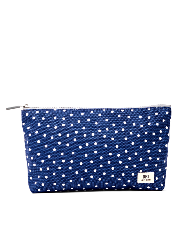 Maida Vale Pouch in Navy Polka
