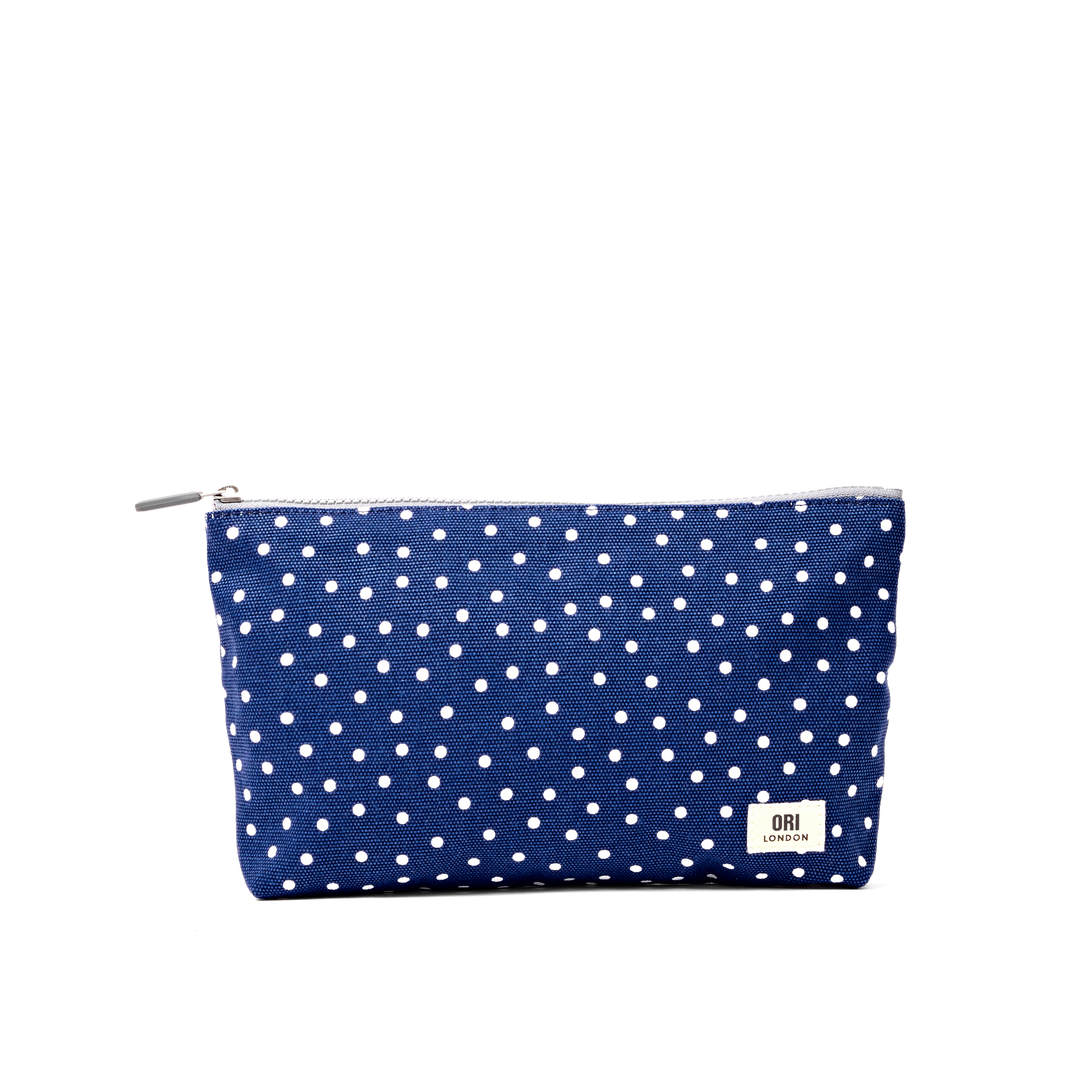 Maida Vale Pouch in Navy Polka