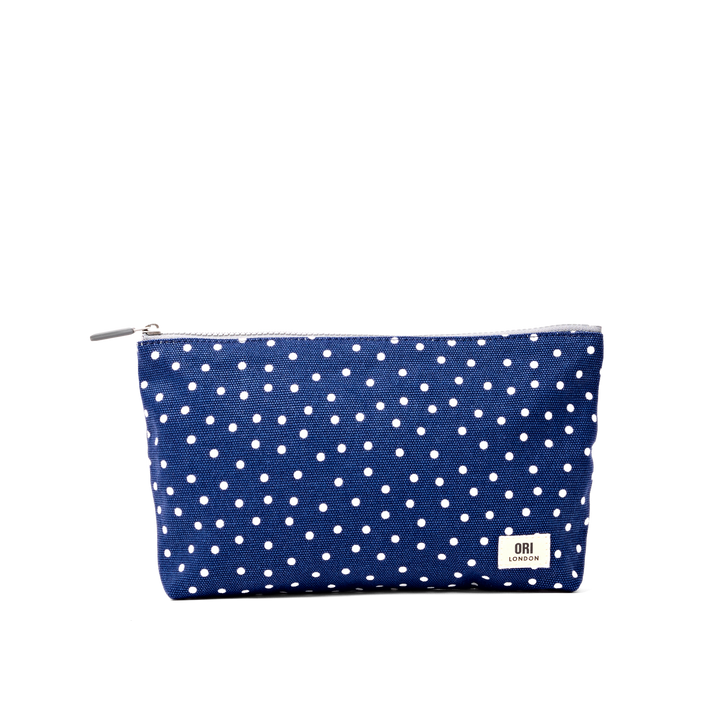 Maida Vale Pouch in Navy Polka