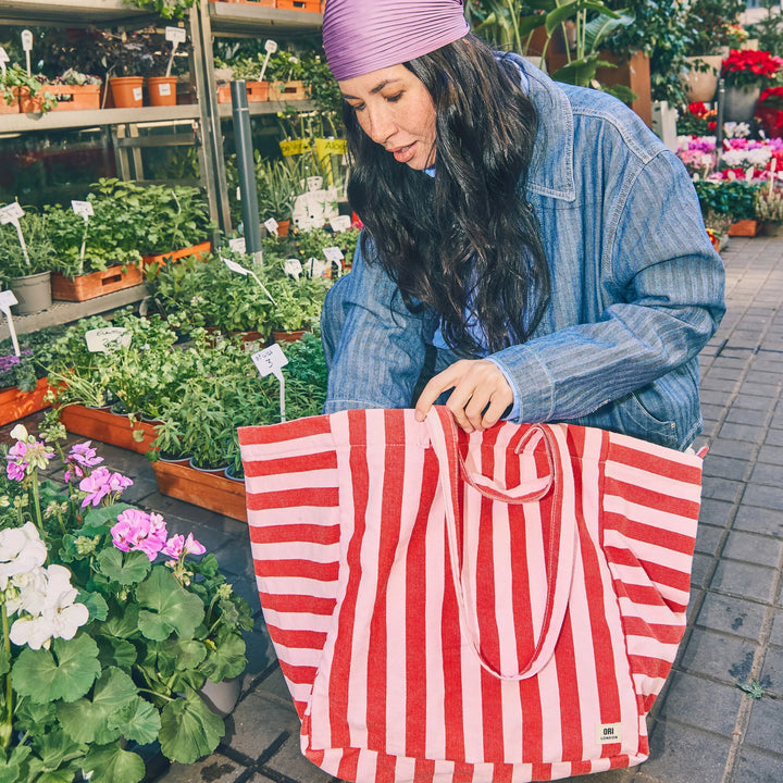 Marylebone Tote Bag in Strawberry Stripe