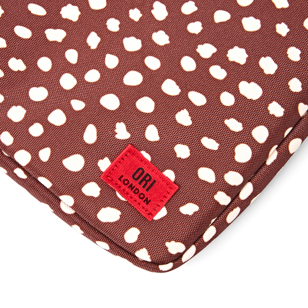 Brick Lane Laptop Sleeve in Brown Dot