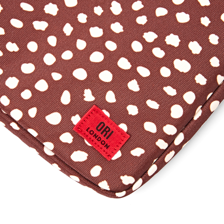 Brick Lane Laptop Sleeve in Brown Dot