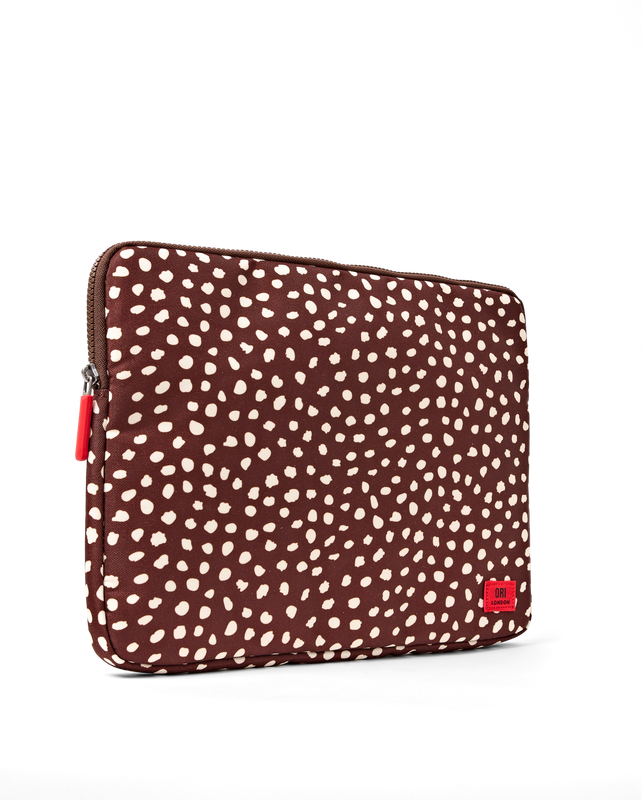 Brick Lane Laptop Sleeve in Brown Dot