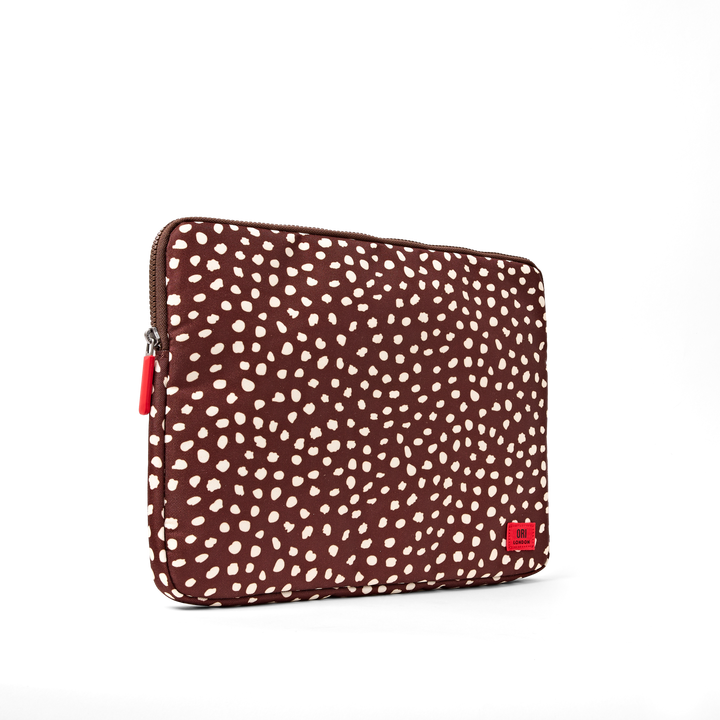 Brick Lane Laptop Sleeve in Brown Dot
