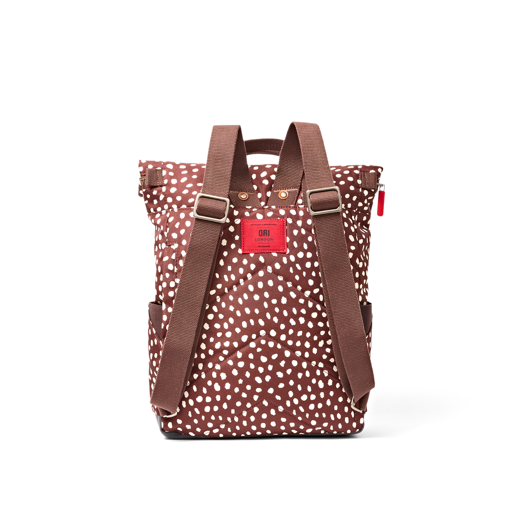 Canfield Roll Top Backpack in Brown Dot