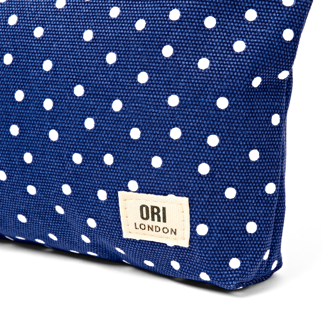 Maida Vale Pouch in Navy Polka