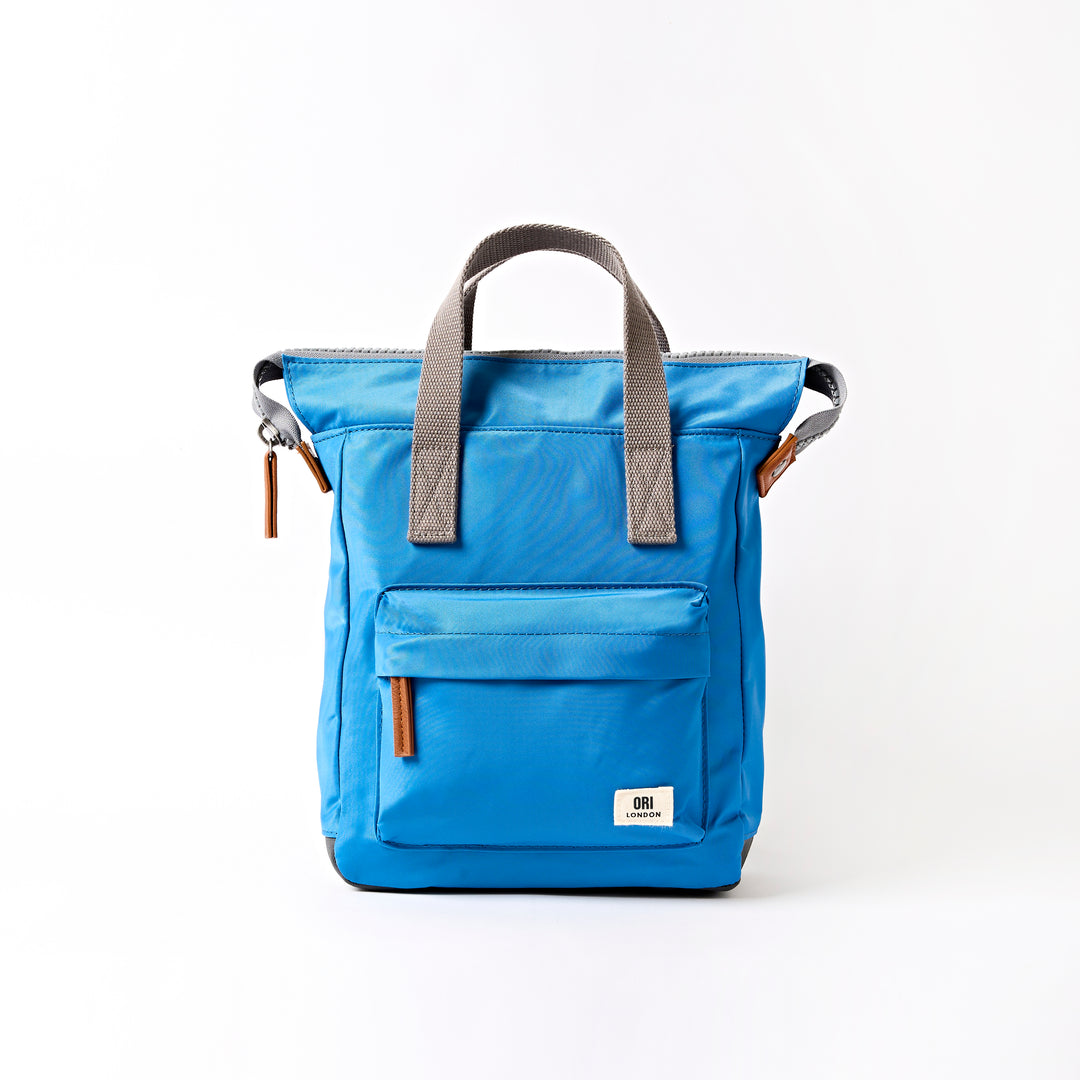 blue canvas mini backpack ORI London - Bantry Backpack in Malibu Blue - Blue