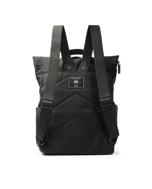 All Black Canfield Roll Top Backpack in Ash