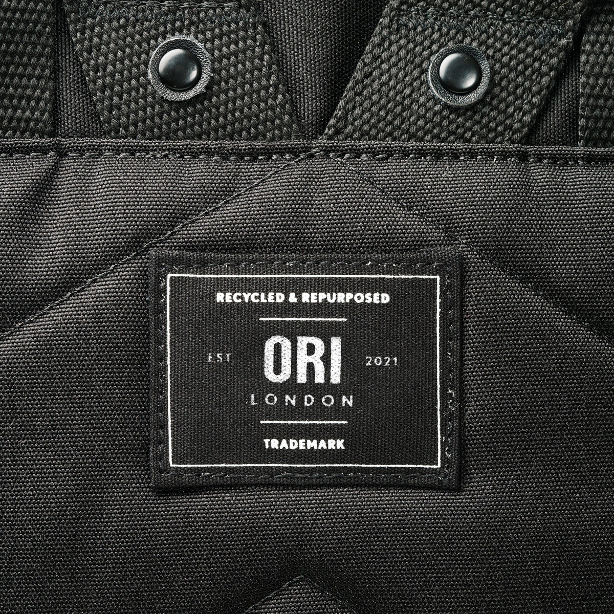 All Black Canfield Roll Top Backpack in Ash