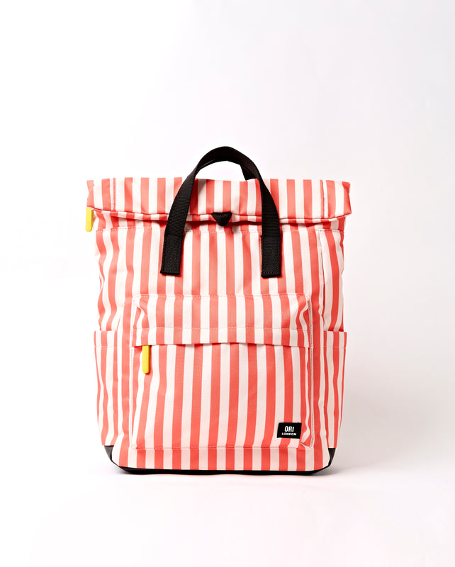 Canfield Roll Top Backpack in Coral Stripe
