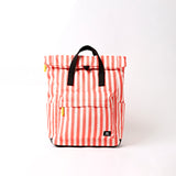 Canfield Roll Top Backpack in Coral Stripe