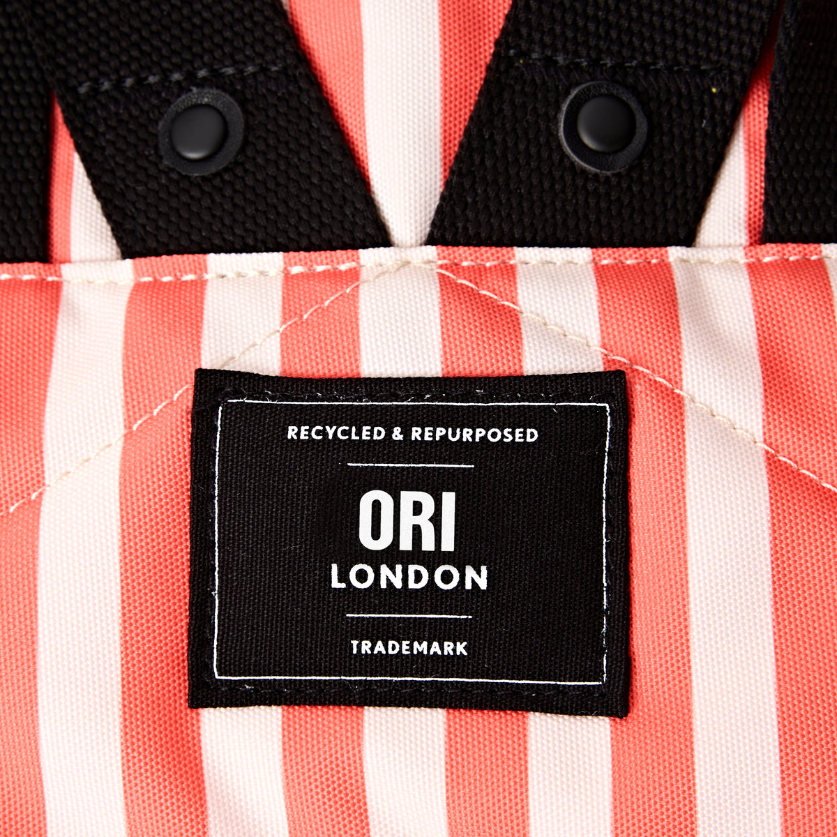 Canfield Roll Top Backpack in Coral Stripe