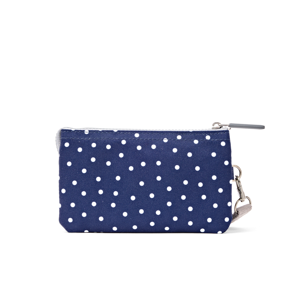Carnaby Wallet in Navy Polka Dot