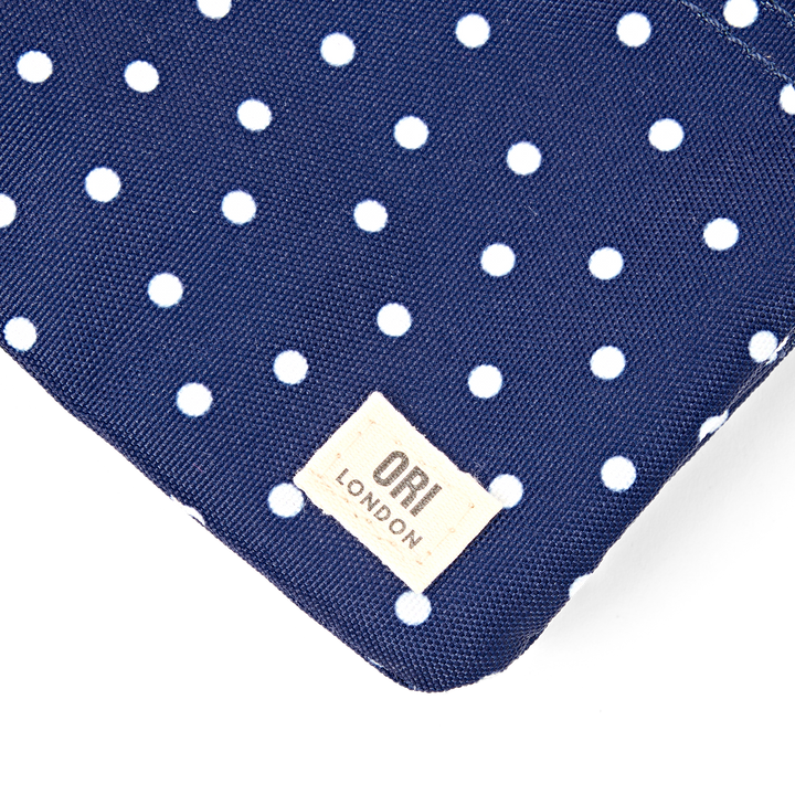 Carnaby Wallet in Navy Polka Dot