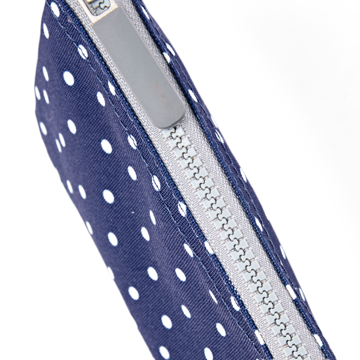 Carnaby Wallet in Navy Polka Dot