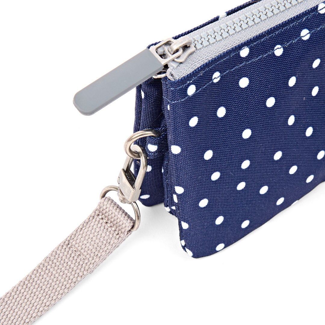 Carnaby Wallet in Navy Polka Dot
