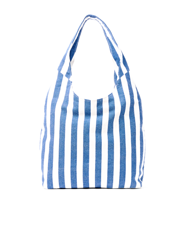 Hoxton Shoulder Bag in Denim Stripe