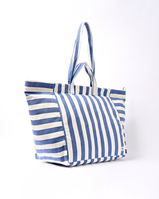 Marylebone Tote Bag in Denim Stripe