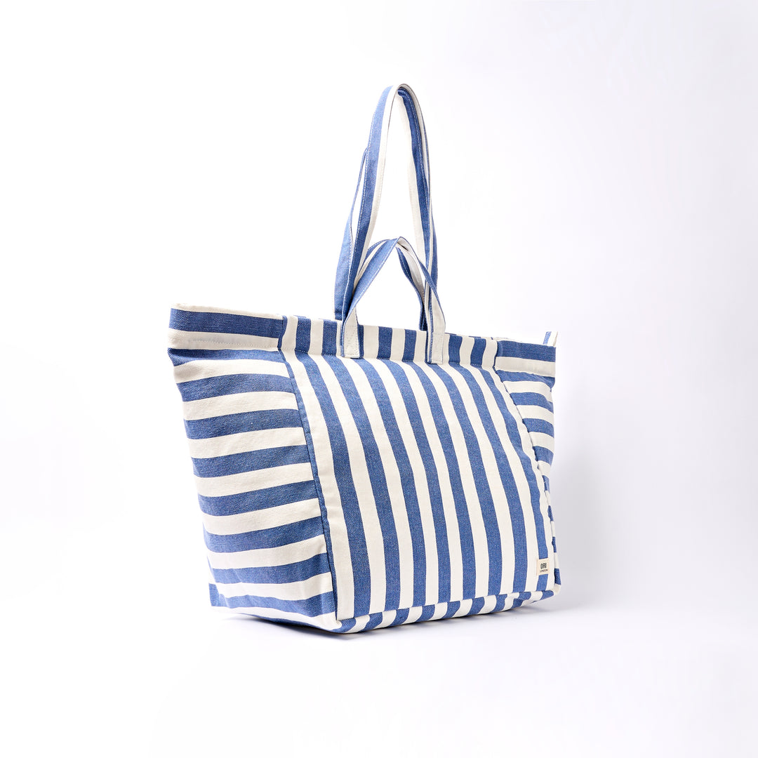 Marylebone Tote Bag in Denim Stripe