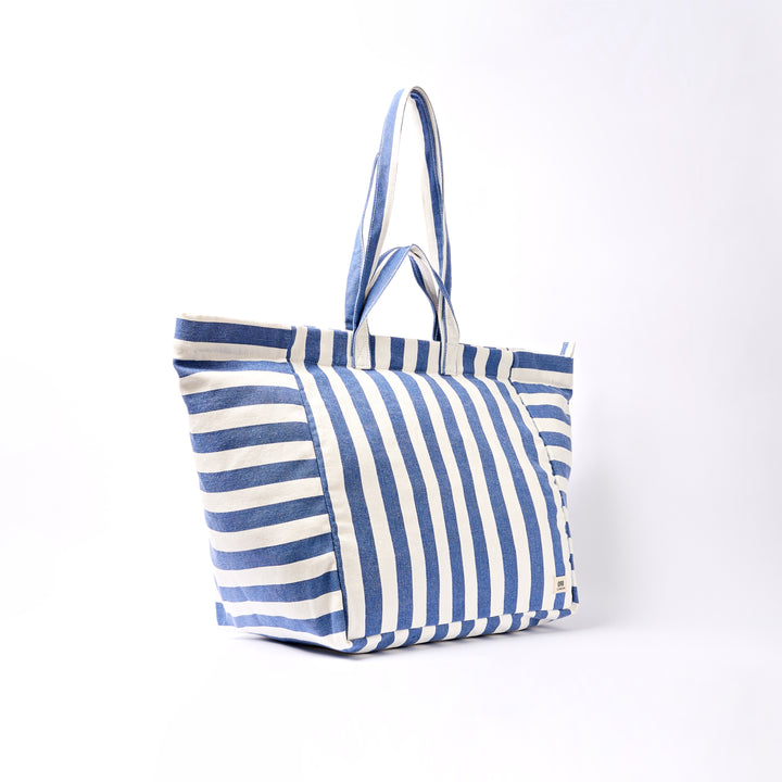 Marylebone Tote Bag in Denim Stripe