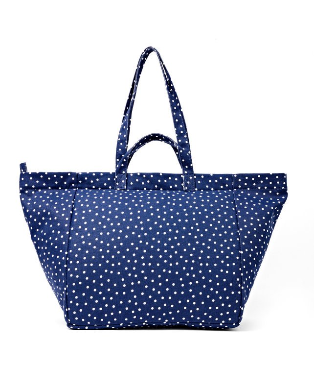 Marylebone Tote Bag in Navy Polka