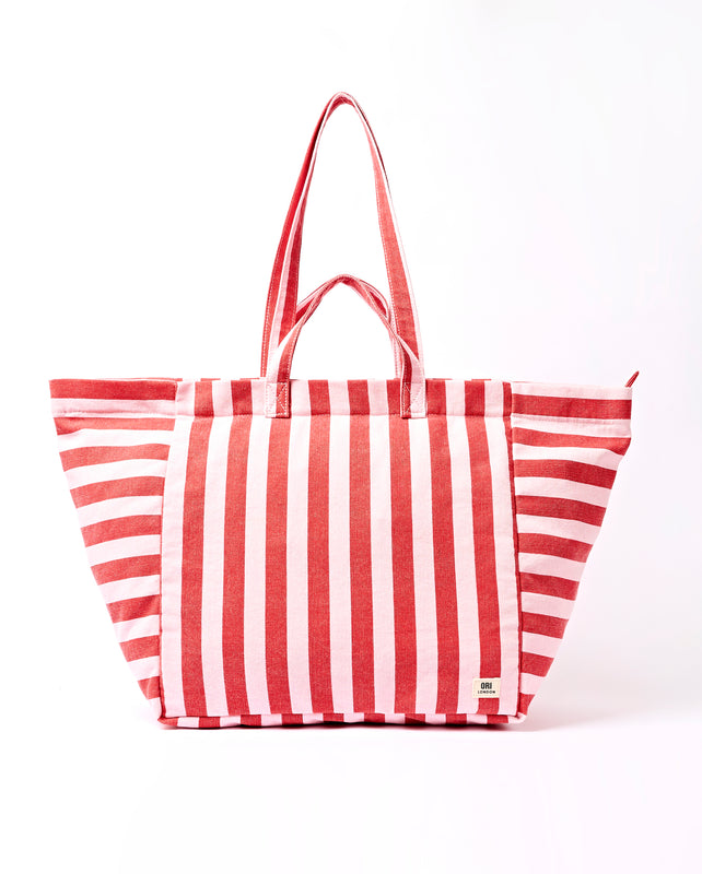 Marylebone Tote Bag in Strawberry Stripe