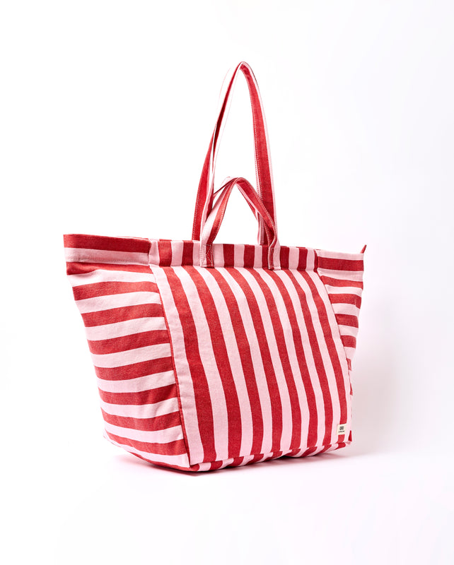 Marylebone Tote Bag in Strawberry Stripe