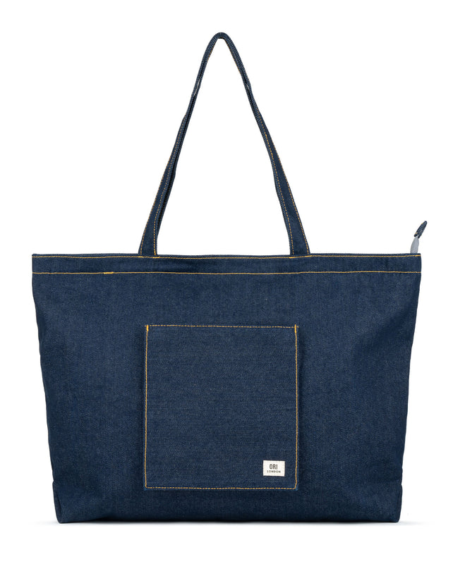 Portobello Tote Bag in Dark Wash Denim
