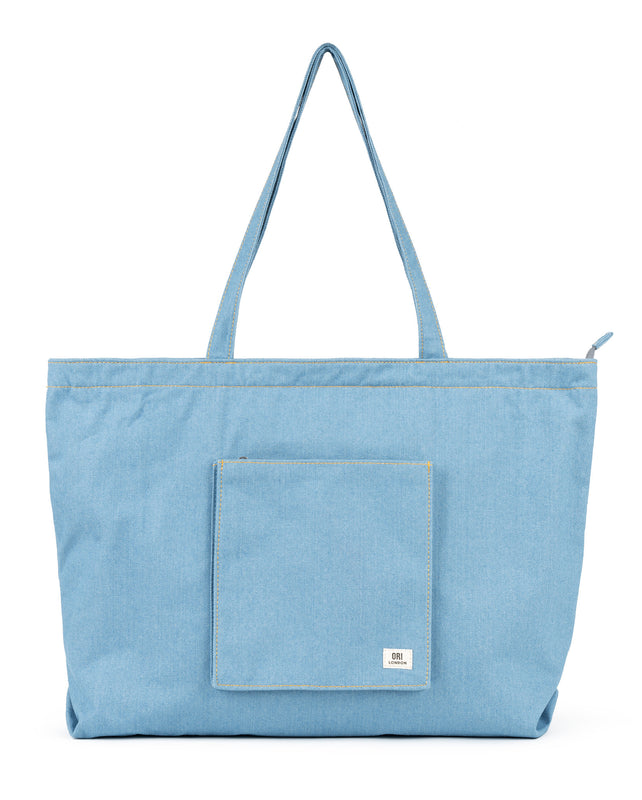 Portobello Tote Bag in Light Wash Denim