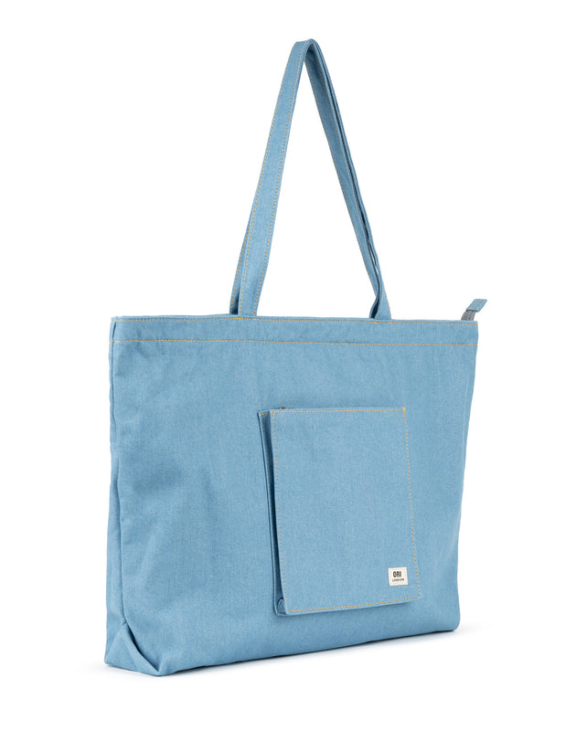 Portobello Tote Bag in Light Wash Denim