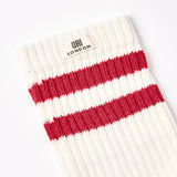 Windsor Stripe Crew Socks for Women in Cranberry