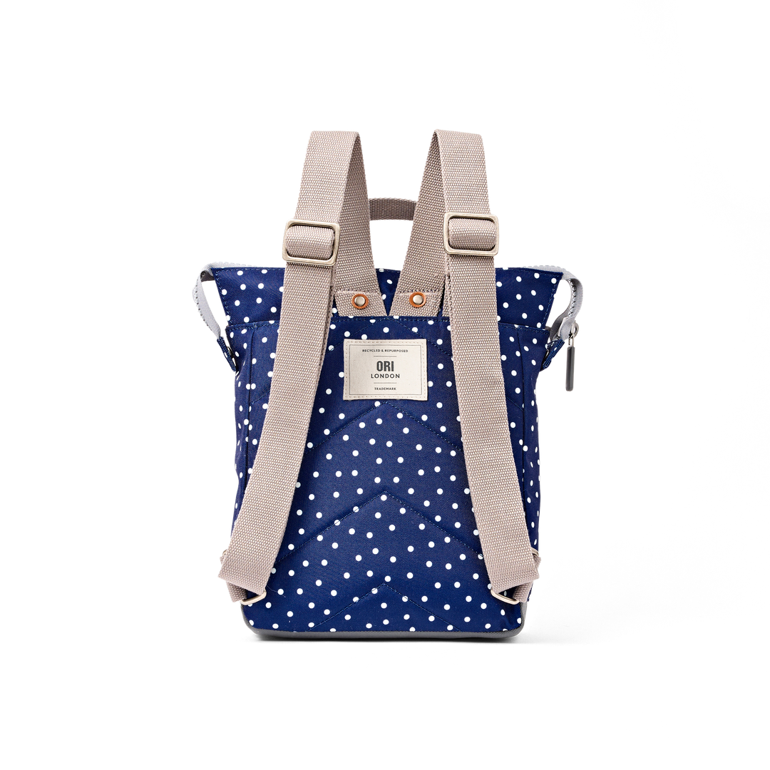 Bantry Backpack in Navy Polka Dot