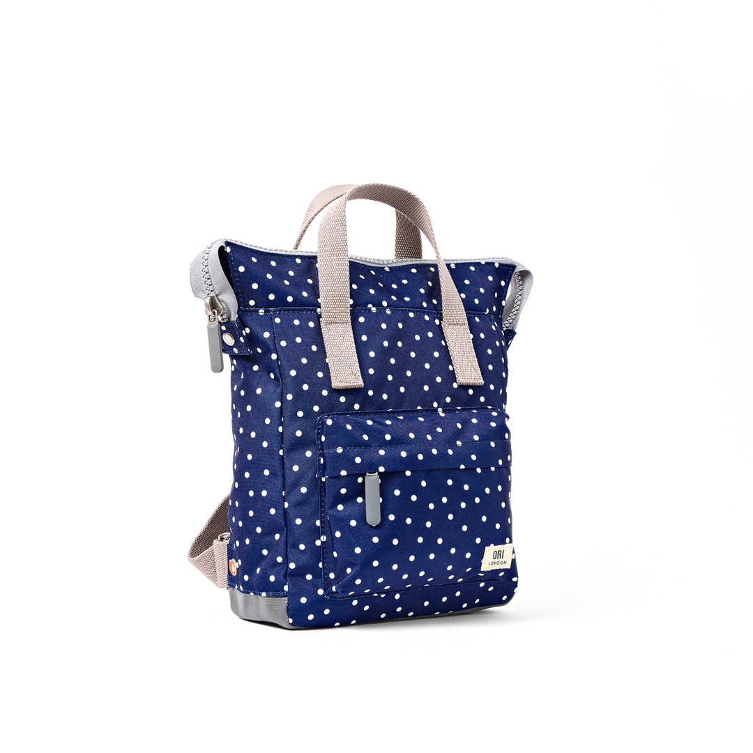 Bantry Backpack in Navy Polka Dot