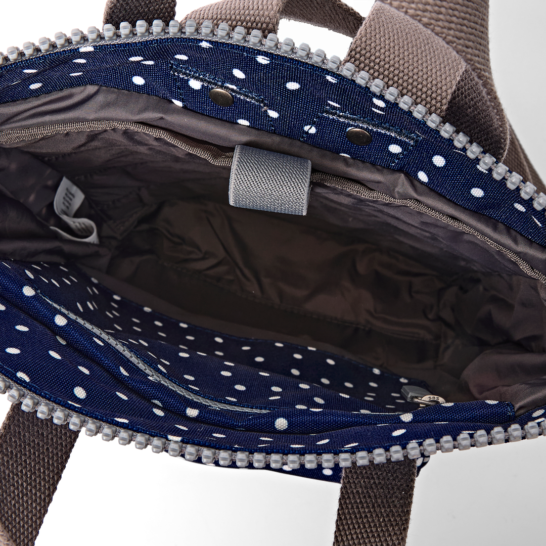 Bantry Backpack in Navy Polka Dot